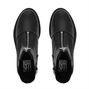 Carl Scarpa Savita Black Leather Zip Front Ankle Boots